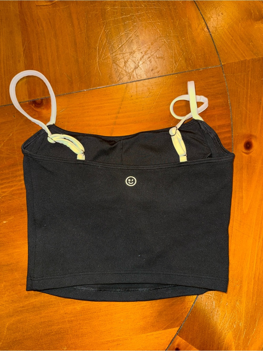 Gilly Hicks Recharge Crop Tank - Black Cropped Cami with White Piping - Picture 4 of 5